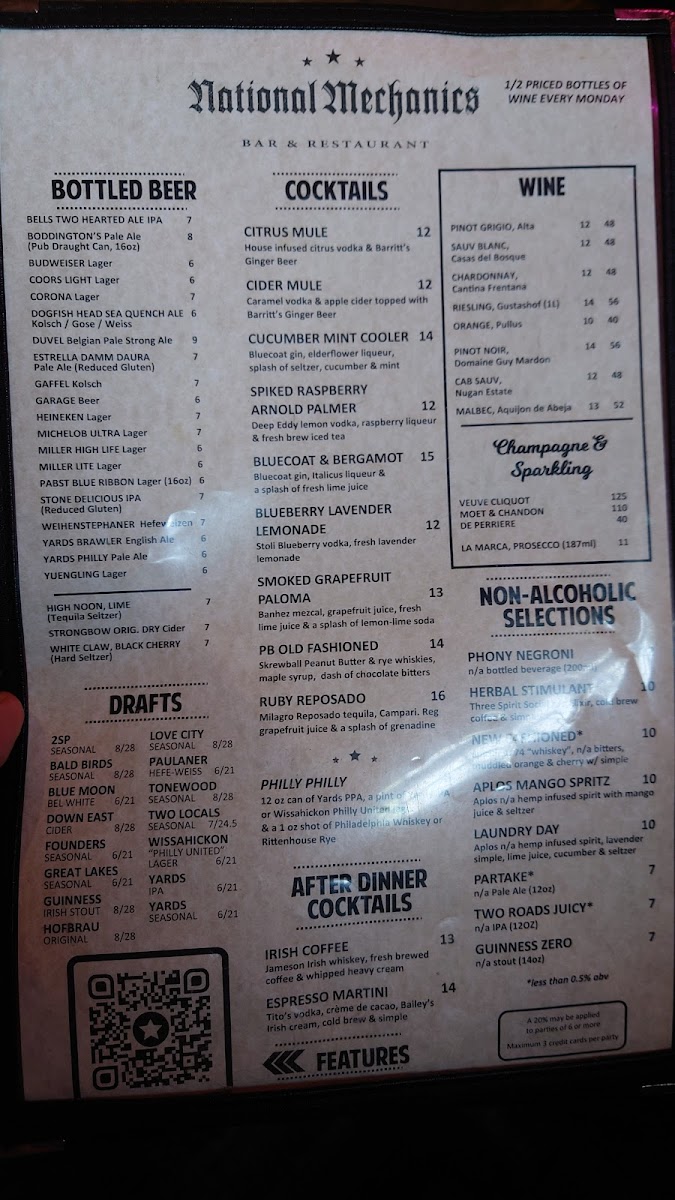 National Mechanics Bar and Restaurant Menu - Image 5