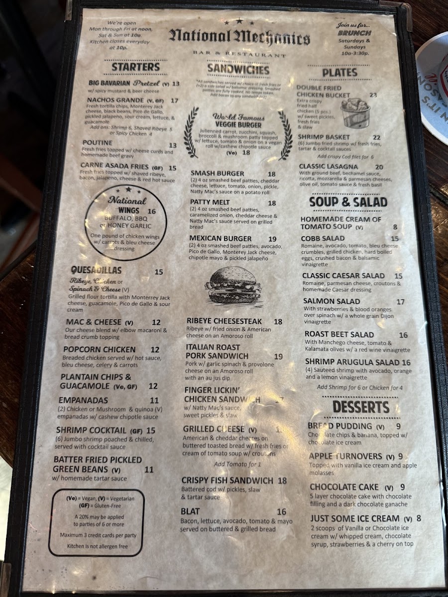 National Mechanics Bar and Restaurant Menu - Image 6